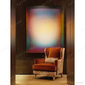 Legacy 28 Wingback Armchair in Golden Orange Velvet — in a room setting