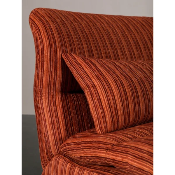 Leisure Lounge Chair with Ottoman in Orange Corduroy — in a room setting