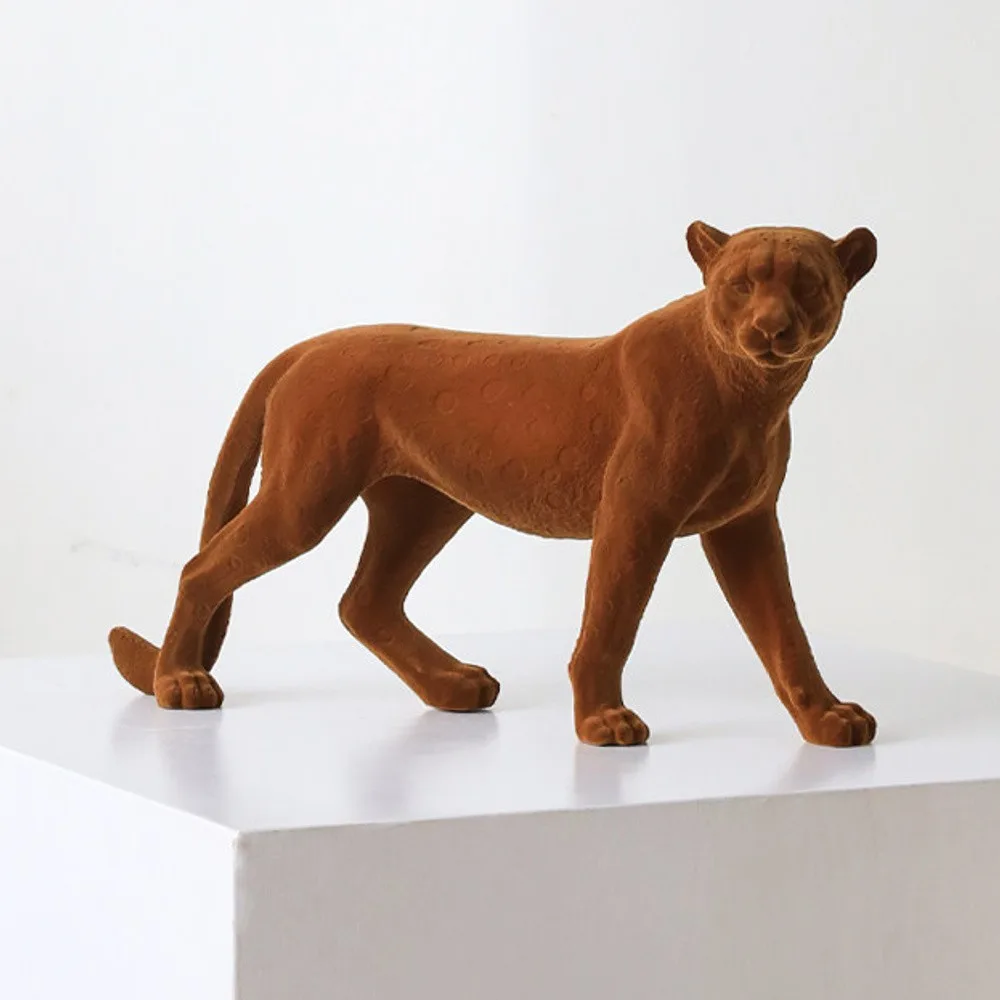 Prowling Leopard Sculpture in clay — front view