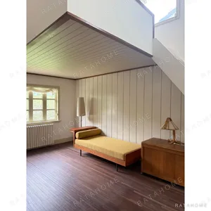 Loft Cherry Daybed in Vintage Yellow Linen with Side Ledge — in a room setting