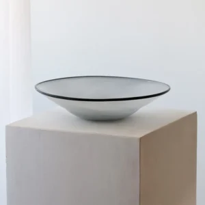 Coloured Glass Fruit Bowl in Pink, Bean or Grey, Two Sizes — front view