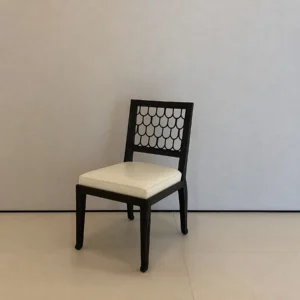 Maritime Fish-Scale Back Dining Chair in Black Oak — front view