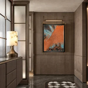 Metal Frame Wall Art in rust — front view