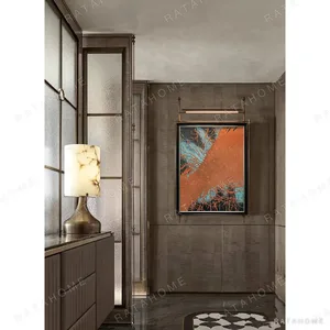 Metal Frame Wall Art in rust — in a room setting