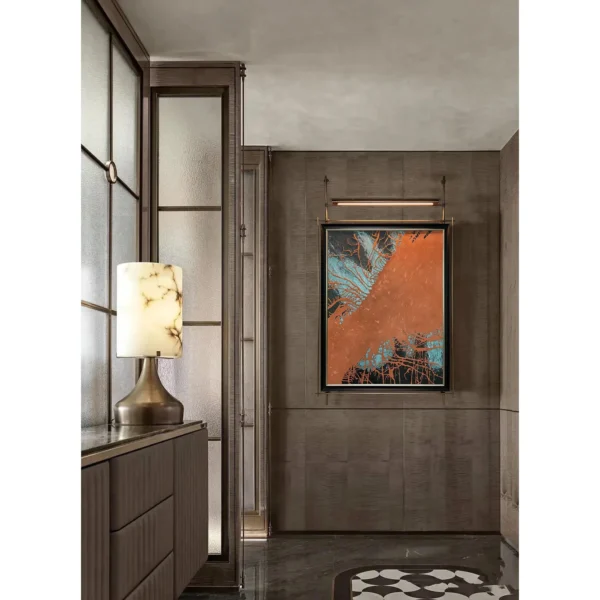Metal Frame Wall Art in rust — in a room setting