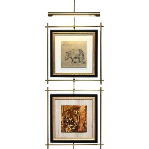 Metal Frame Wall Art Pair in bronze — in a room setting