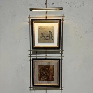 Metal Frame Wall Art Pair in bronze — in a room setting