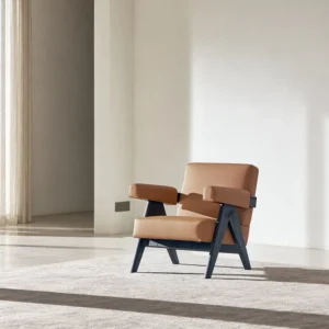 Mid Century Armchair Filter in solid ash — front view