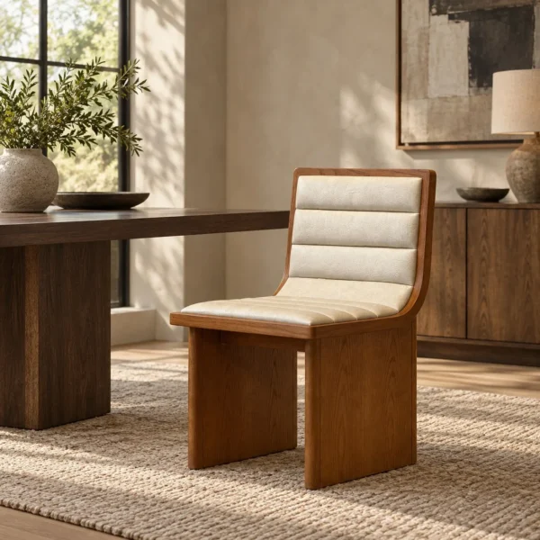Walnut-Tone Ash Dining Chair in walnut — in a room setting