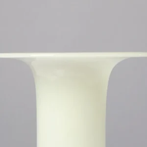 Mid-Century Yellow Jade Glass Vase in mustard — in a room setting