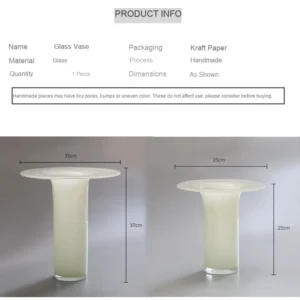 Mid-Century Yellow Jade Glass Vase in mustard — dimensions