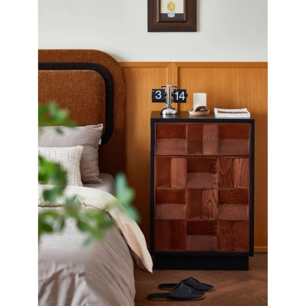 Mid-Century Modular Cabinet in clay — in a room setting