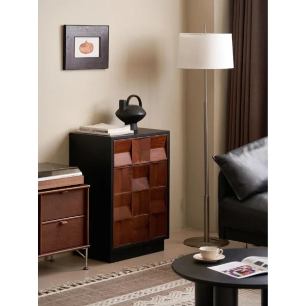 Mid-Century Modular Cabinet in clay — in a room setting