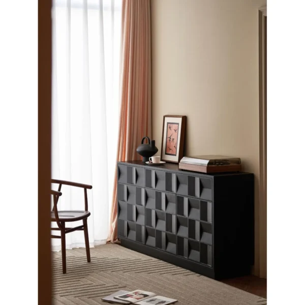 Mid-Century Modular Cabinet in clay — in a room setting