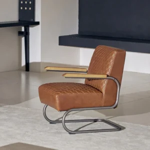 Mid Century Single Chair in solid wood — front view