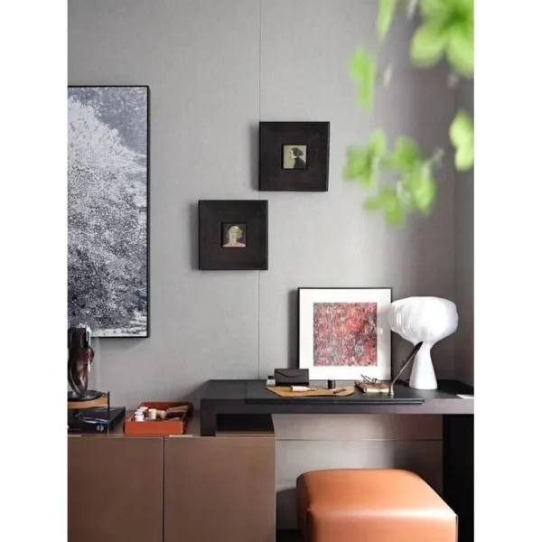 Mid-Century Small Wall Art, 25 x 25 cm in black — in a room setting