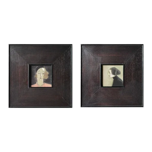Mid-Century Small Wall Art, 25 x 25 cm in black — in a room setting