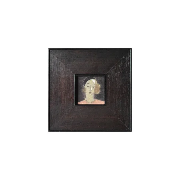Mid-Century Small Wall Art, 25 x 25 cm in black — in a room setting