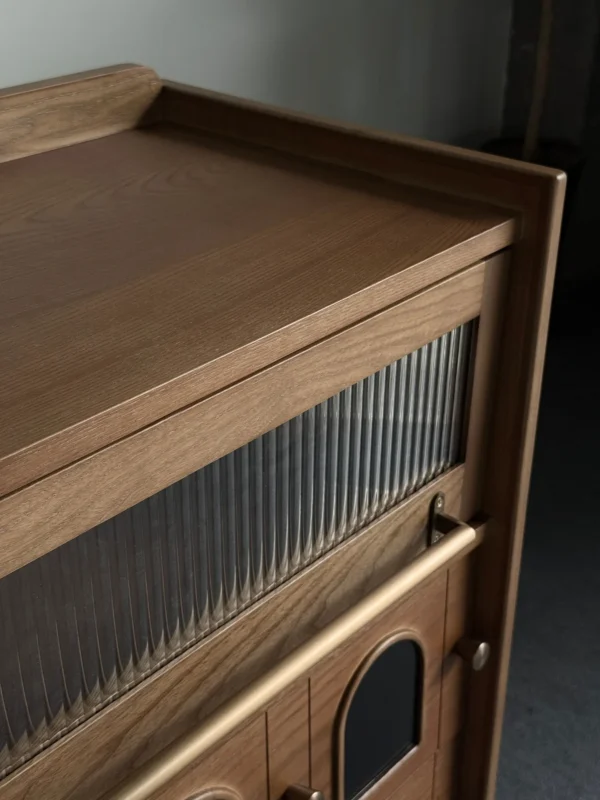 Mid-Century Tall Cabinet in clay — detail