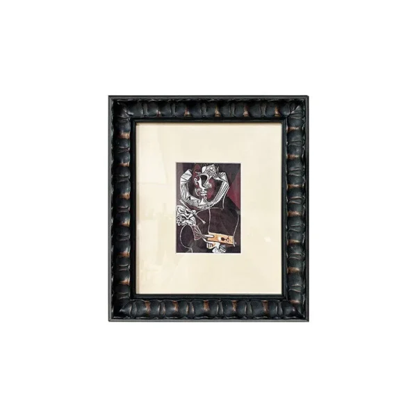 Mid-Century Wall Art Set of 2 in Brown and Green Frames — in a room setting