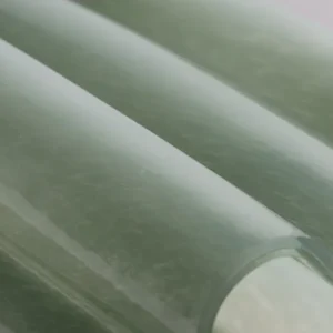 Emerald Pleated Wide-Mouth Glass Vase, Large or Small in olive — in a room setting