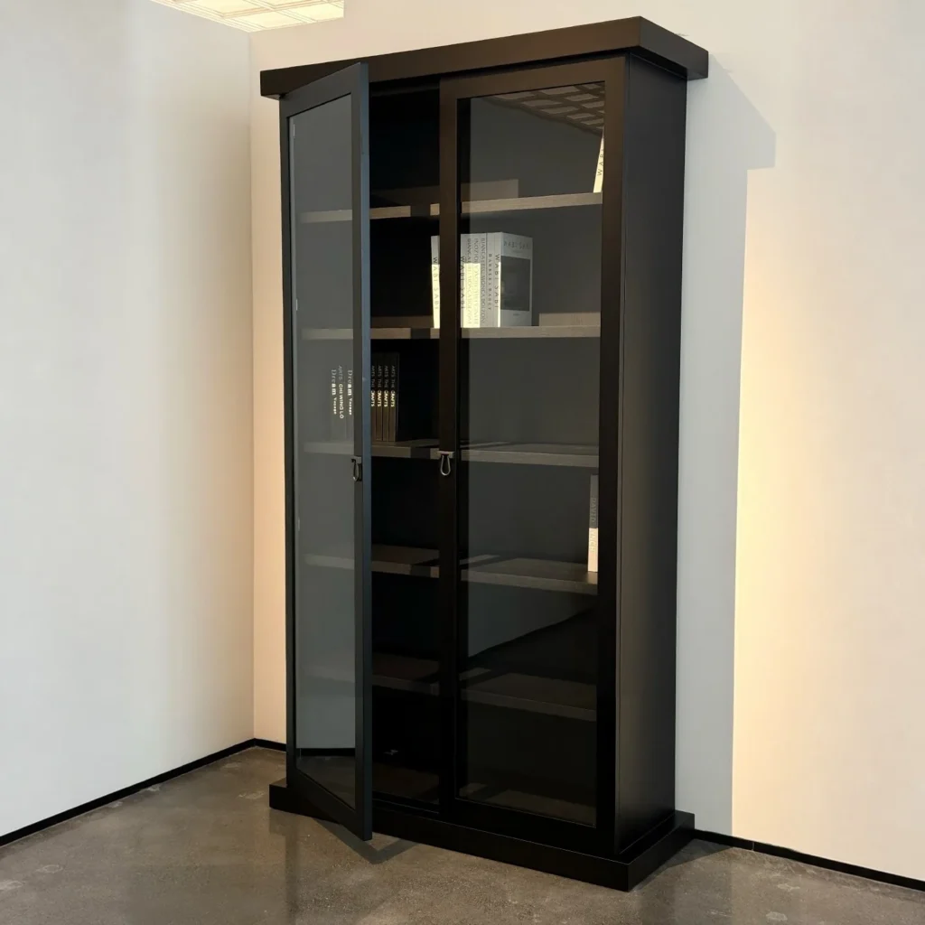 Minimalist Quiet Corner Piece in steel — front view