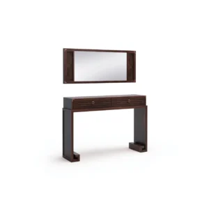Modern Chinese Console Dresser with Rectangular Mirror in clay — front view