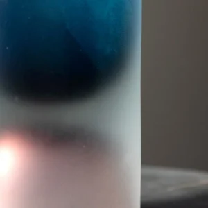 Sea Tide Mist Gradient Cylinder Glass Vase in blue — in a room setting
