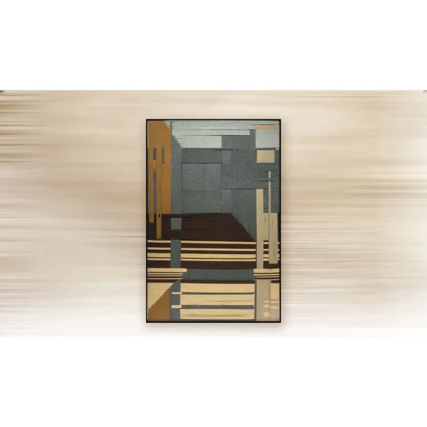 Architectural Block Relief in slate — in a room setting