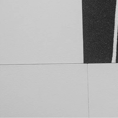 White Tile Grid Wall Art with Black Brushstroke, 60 x 80 cm in ivory — detail