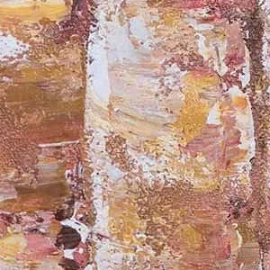 Blush Petal Stripe Painting in Gold Frame, 55 x 55 cm — detail