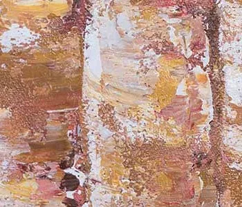 Blush Petal Stripe Painting in Gold Frame, 55 x 55 cm — detail