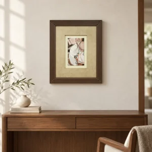 Small Figure Sketch in Stepped Walnut Frame, 45 x 55 cm — front view