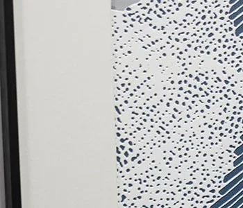 Navy Mountain and Cliff Print in White Frame, 70 x 90 cm — detail