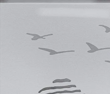 Navy Mountain and Cliff Print in White Frame, 70 x 90 cm — detail