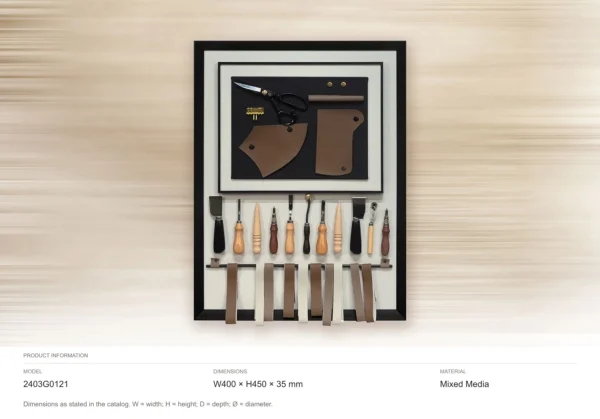 Woodworking Tools Shadow Box in Black Frame, 40 x 45 cm — dimensions