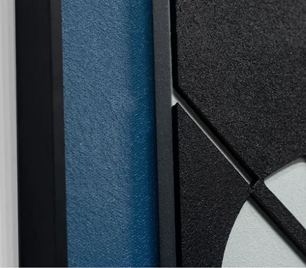 Black and White Horse Head Graphic in Navy Mount, 45 x 45 cm — detail