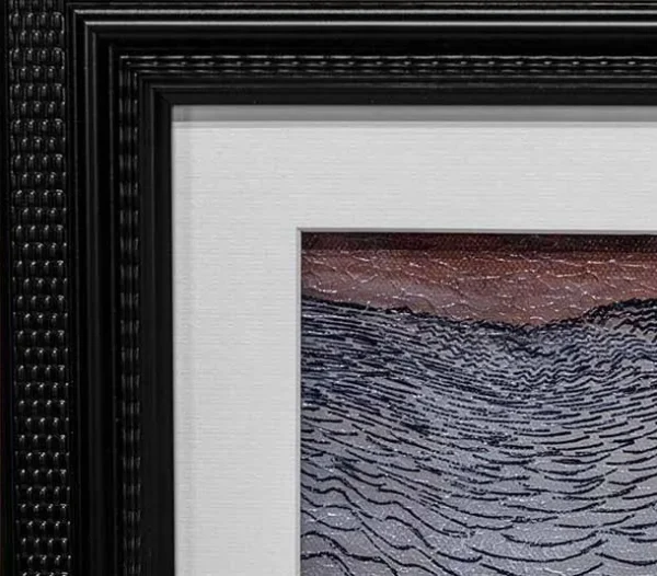 Small Mountain Sketch in Black Ribbed Frame, 40 x 30 cm — detail