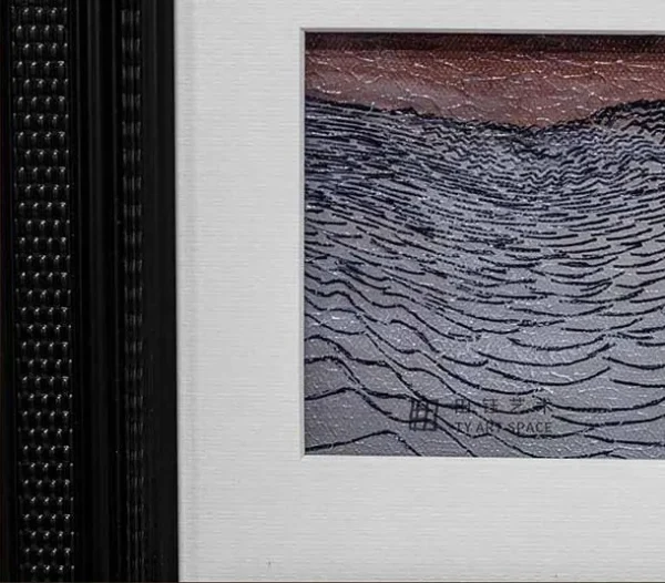 Small Mountain Sketch in Black Ribbed Frame, 40 x 30 cm — detail
