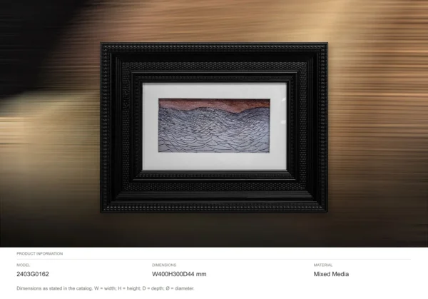 Small Mountain Sketch in Black Ribbed Frame, 40 x 30 cm — dimensions