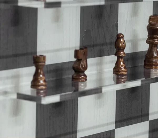 Chessboard Wall Art with Pieces in Black Frame, 70 x 90 cm — detail