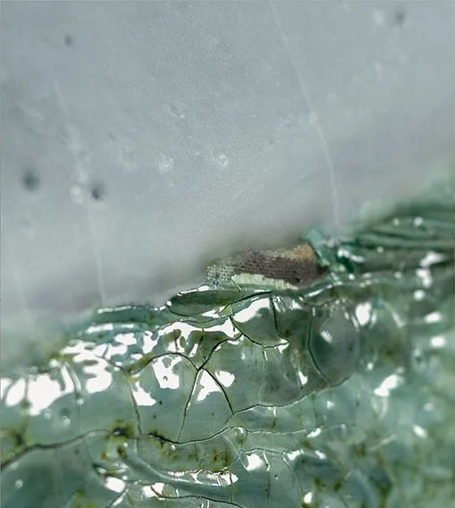 Storm Over Green Field Mixed Media Wall Art, 90 x 125 cm in olive — detail