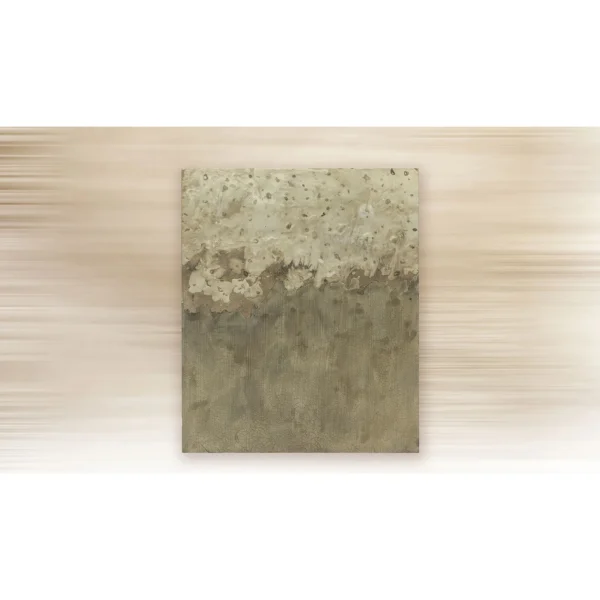 Sand and Sage Textured Horizon Wall Art, 100 x 120 cm in sand — in a room setting