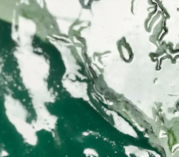 Emerald and White Blossom Abstract Wall Art, 80 x 120 cm in olive — detail