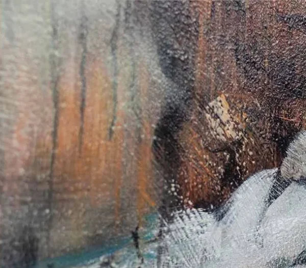Abstract Landscape Painting in rust — detail
