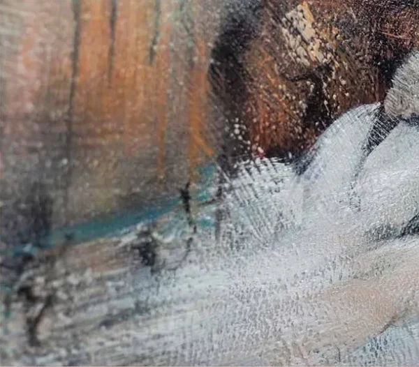 Abstract Landscape Painting in rust — detail