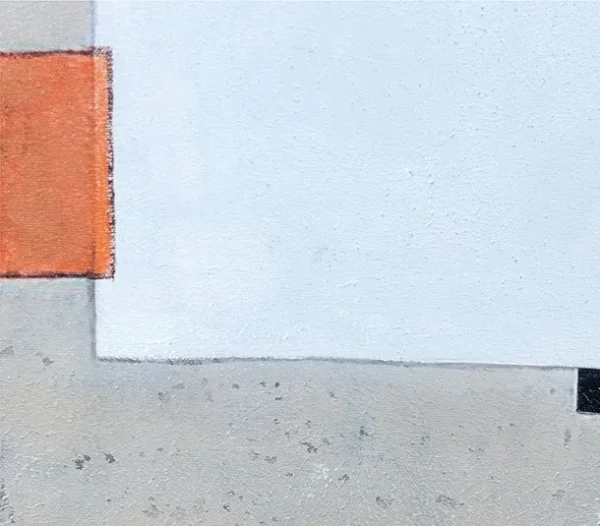 Blue and Grey Geometric Painting in blue — detail