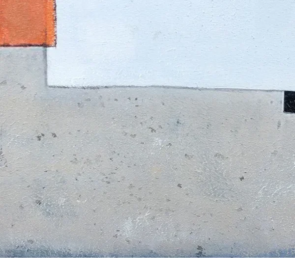 Blue and Grey Geometric Painting in blue — detail