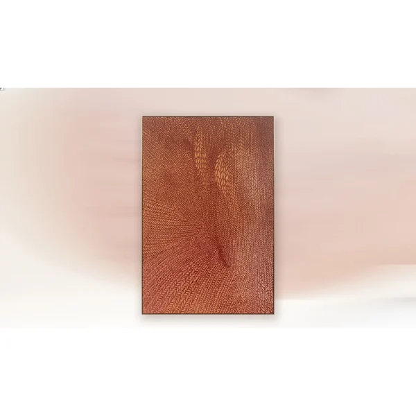 Rust Dot Spiral Relief Wall Art, 80 x 120 cm in rust — in a room setting