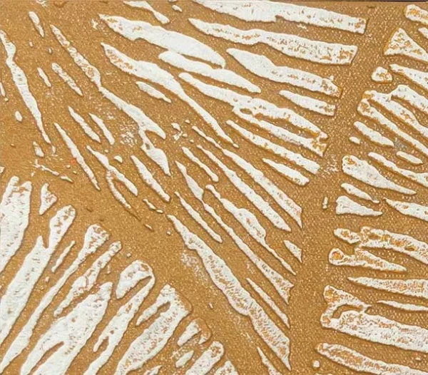 Gold Dandelion Relief Wall Art, 140 x 160 cm in brushed brass — detail